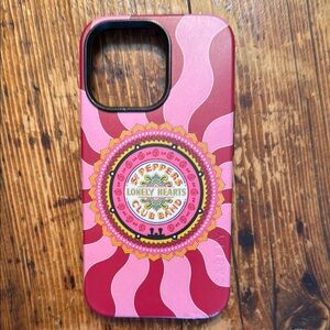 Casely x Beatles  Red and Pink Swirl iPhone 13 Pro Case with Sgt Pepper Design